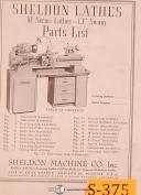Sheldon M Series, 13" Swing Lathes, Parts List Manual
